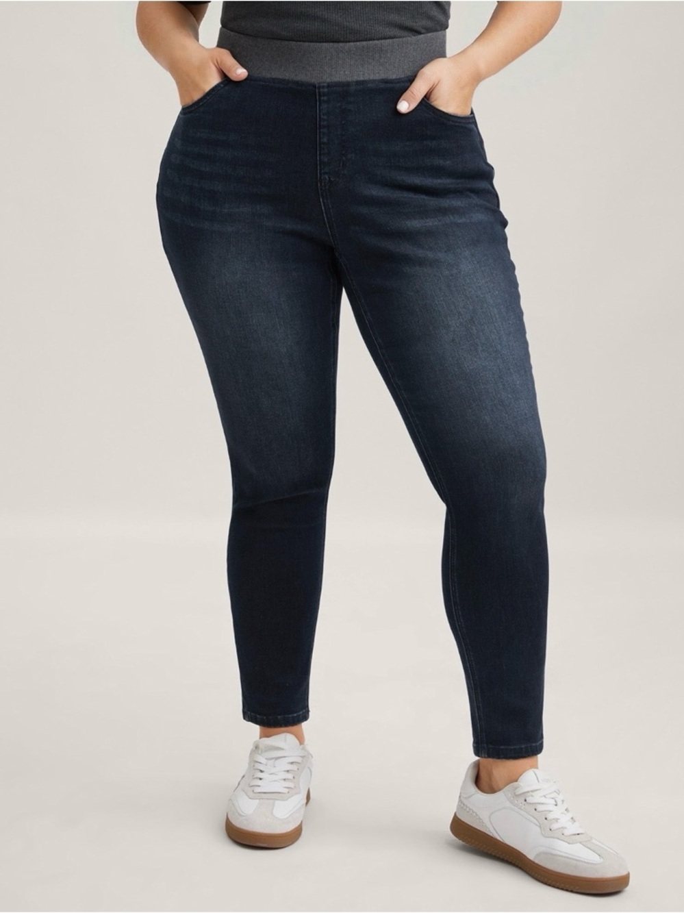 Dark Indigo Pull-On High-Rise Skinny Women’s Jeans